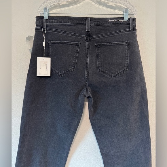 NWT Favorite Daughter The Evelyn High-Rise Storm Black Slim Straight Jeans 31 - Picture 10 of 15